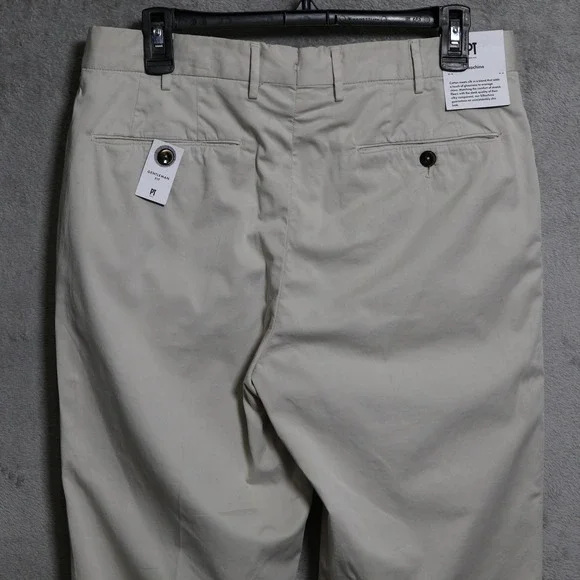 PT Torino Silkochino Pants Mens 31x36 Beige Gentleman Fit Stretch Dress Chino